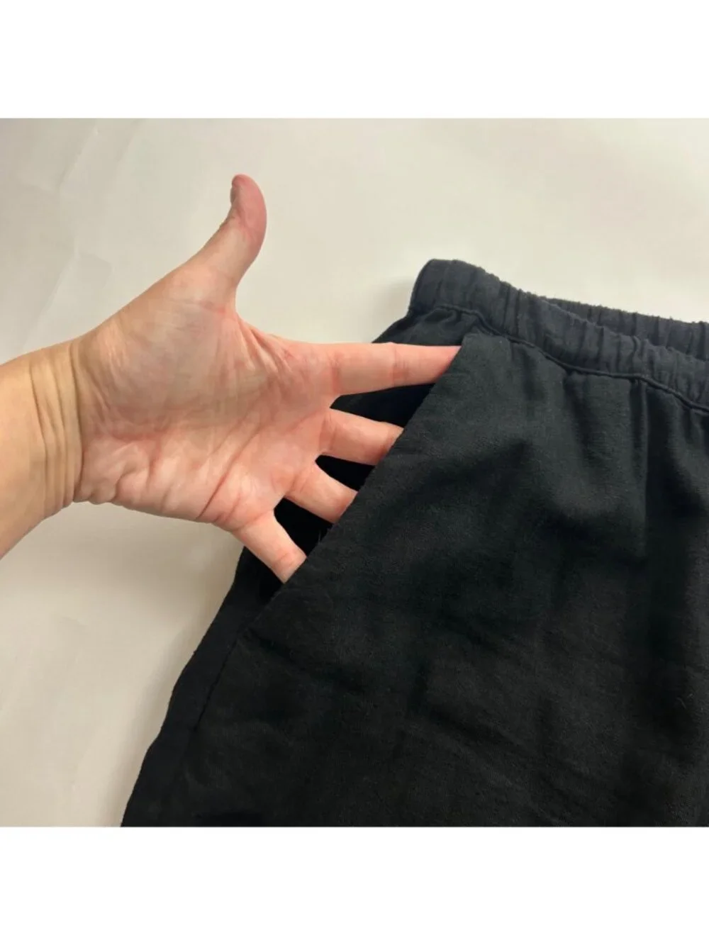 Caslon Black Linen Blend Wide Leg Lounge Pant M